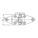 Universal-Scharnier, verzinkt, Länge 70/70 mm