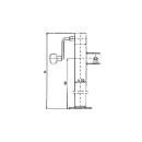 Stützfuß mit Kurbel, verzinkt Rohr-Ø 60 x 4 mm vierkant A 535 mm, B 400 mm, Hub 365 mm