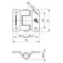 SPP - Anschraubscharnier, ZW-02.40, 61 x 73 mm