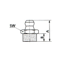 Kegel-Schmiernippel 180° H1 M8 x 1,0 SW 9