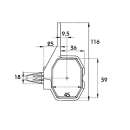 Superpoint Umrissleuchte rot Kabel 0,5 m Pendelhalter