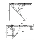 Winterhoff - Ausdrehstütze, 500 kg, links, Länge 480 mm, 6-Kant 19 mm